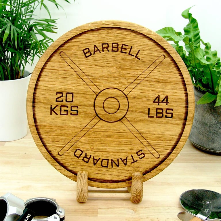 Weight Plate Chopping Board - Solid Oak - Gym Lover Gift, Hand Made UK