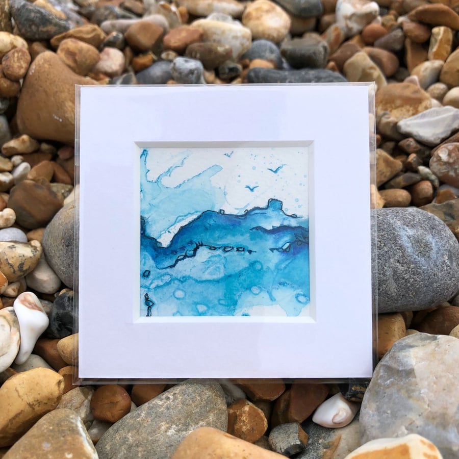 Coastal miniature abstract art