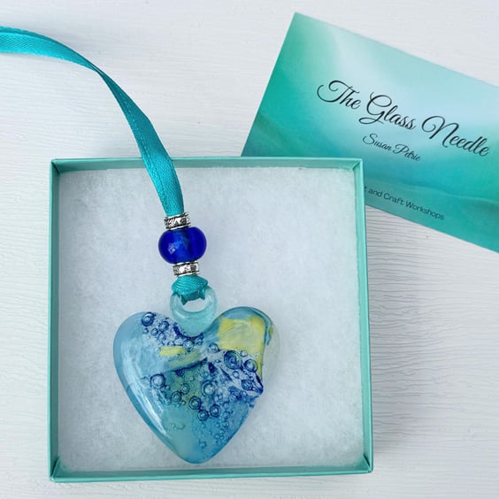 Fused Glass Heart Suncatcher