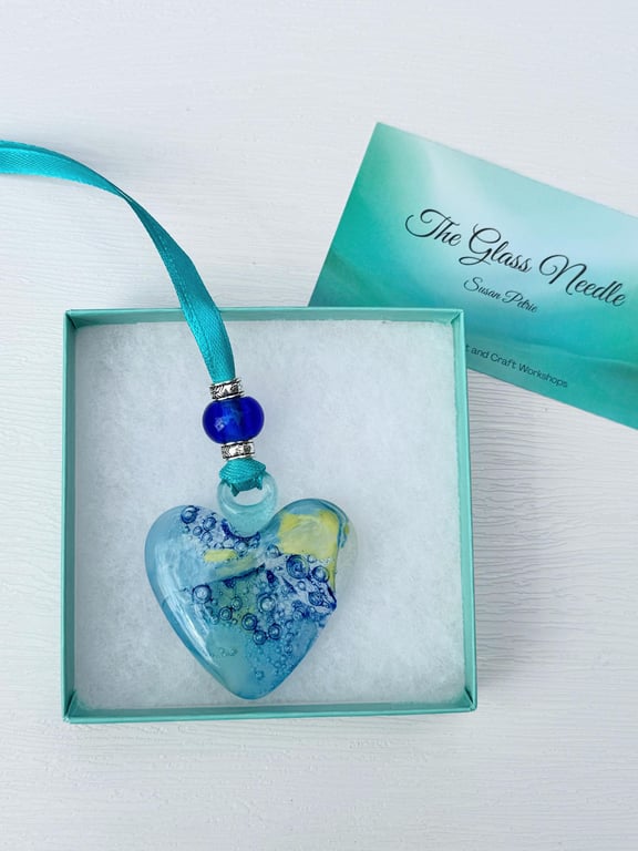 Fused Glass Heart Suncatcher