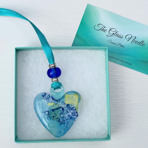 Fused Glass Heart Suncatcher