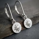 Delicate Star Earrings Handmade in Sterling Silver with shimmery finish