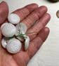 Set of 9 white domed buttons with shank - Image 2