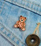 Uterine Cancer Awareness Teddy Bear Brooch, Endometrial Cancer Pin, Handmade - Image 3