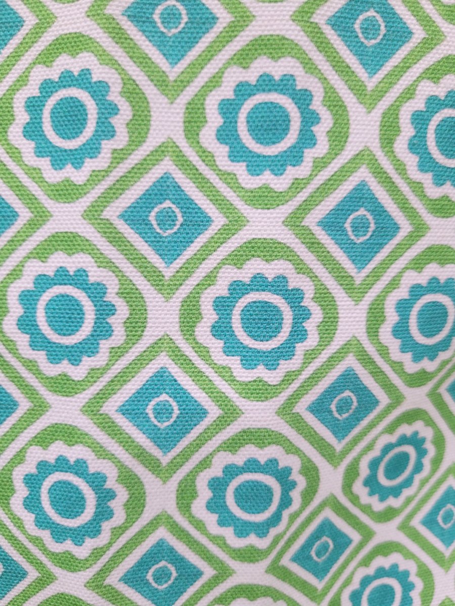 'Rebecca' fabric in blue and green