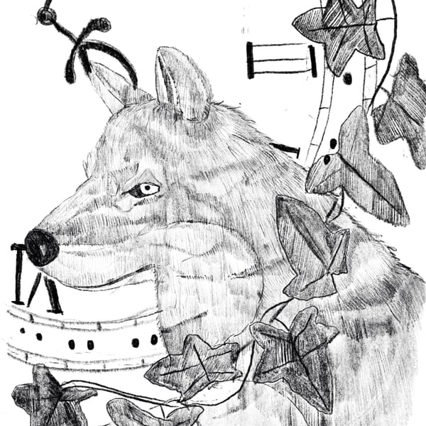 Wolf ivy and clock
