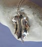 Fine silver holly leaf pendant - Image 1