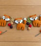 Handmade Felt Fox Garland- Autumn woodland decoration with felt leaves and balls