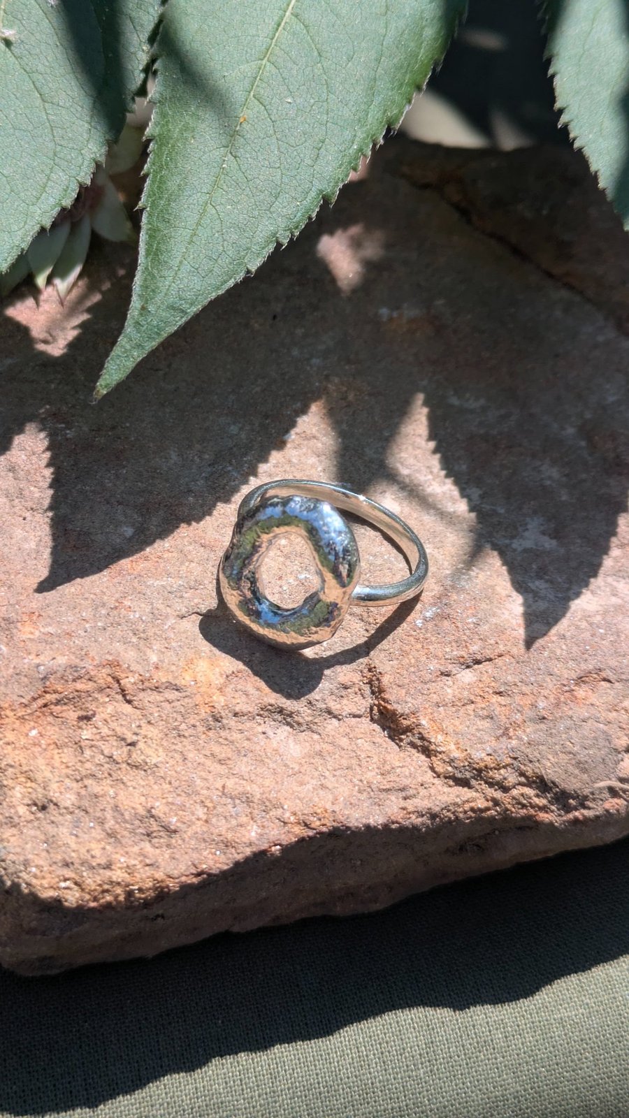 Chunky Molten sterling silver ring 