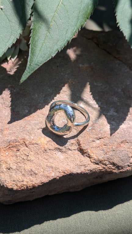 Chunky Molten sterling silver ring 