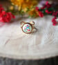 Gold, Blossom, Real Flowers, Adjustable Hypoallergenic Ring