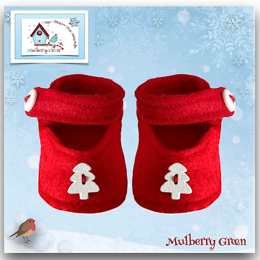 Red an White Christmas Tree Shoes