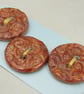 3 Spiral Textured Bright Copper Glazed Ceramic Buttons - Image 2