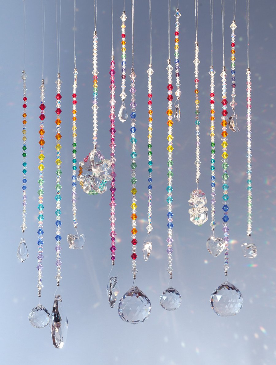 Super Sparkly Swarovski 20mm crystal ball sun-catcher in rainbow colours