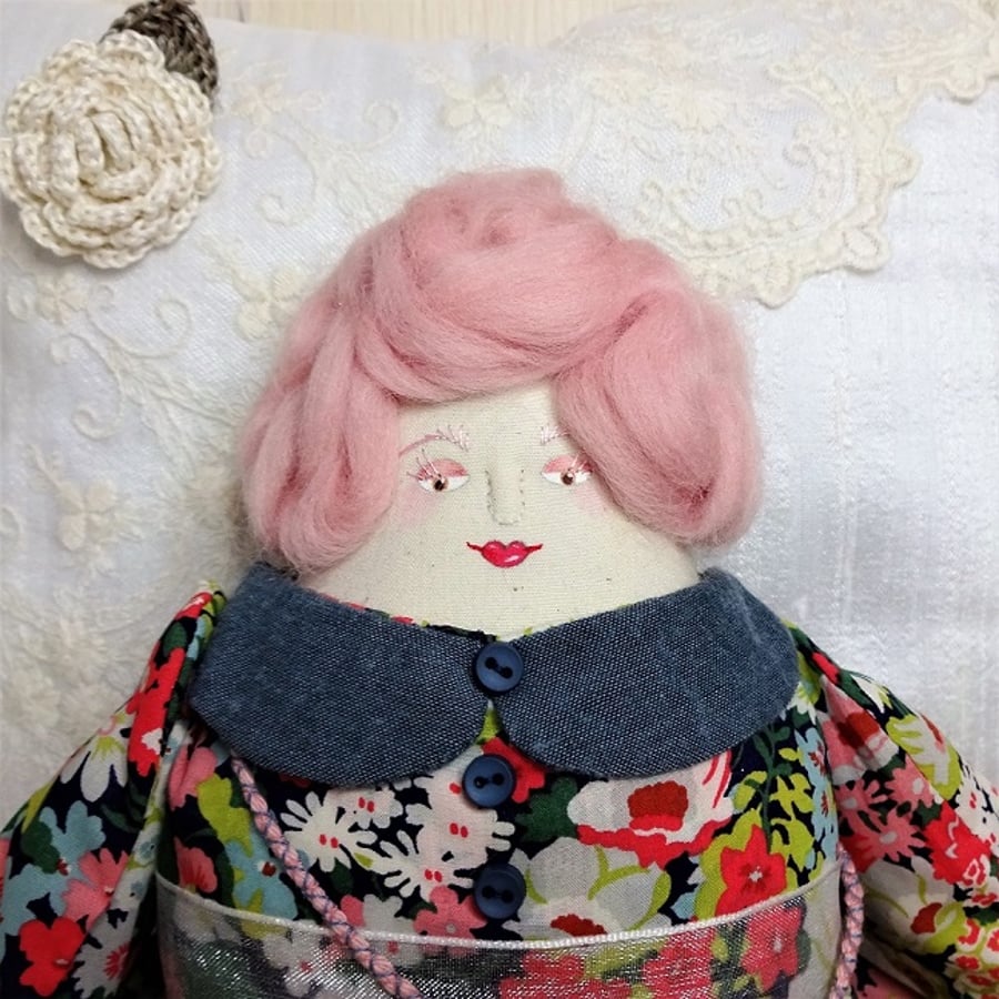 Nell, A Folk Art Rag Doll