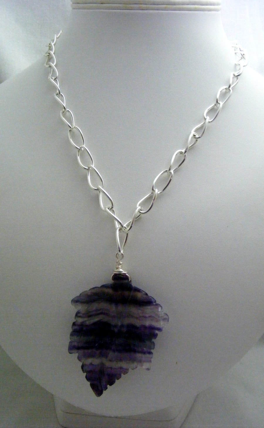 Fluorite Leaf Necklace