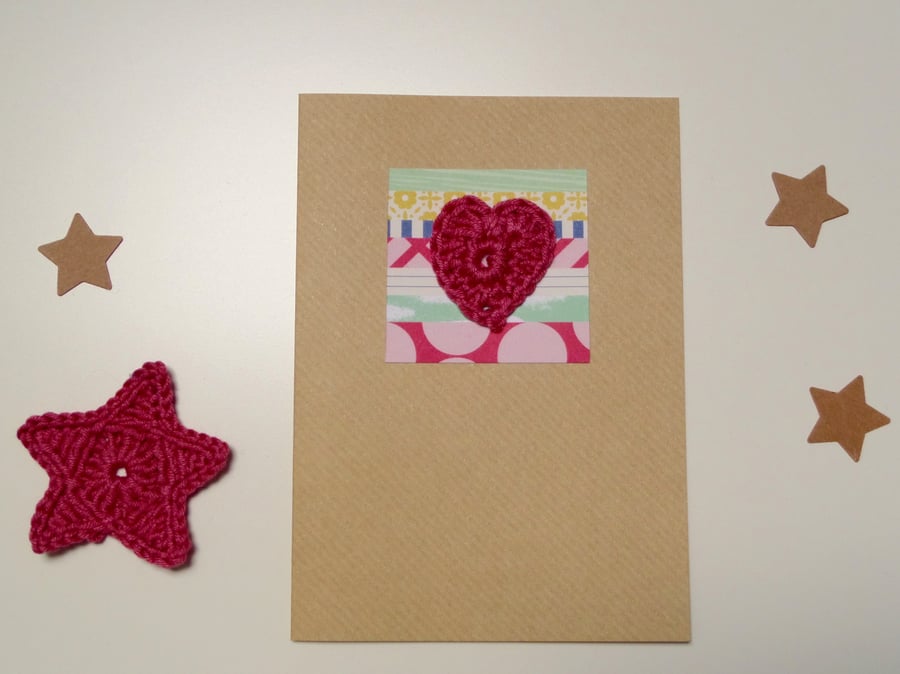 Crochet Heart Mothers Day Card - Folksy