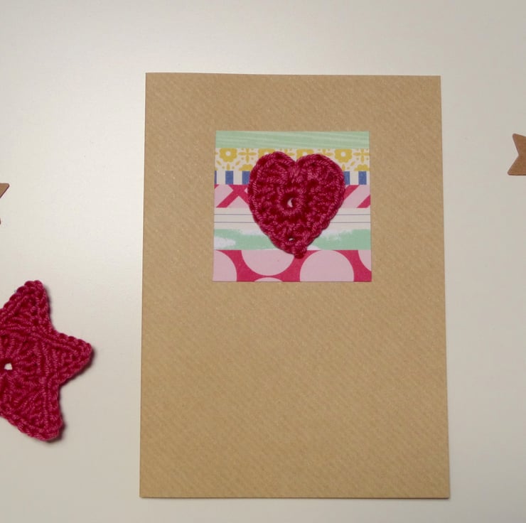 Crochet Heart Mothers Day Card - Folksy