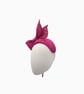 Cerise Pink Sinamay Fascinator Hat for Weddings, Ascot, Race Day Occasions - Image 3