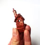 Tiny Copper House, Cute Unique Home Ornament, Metallic Village