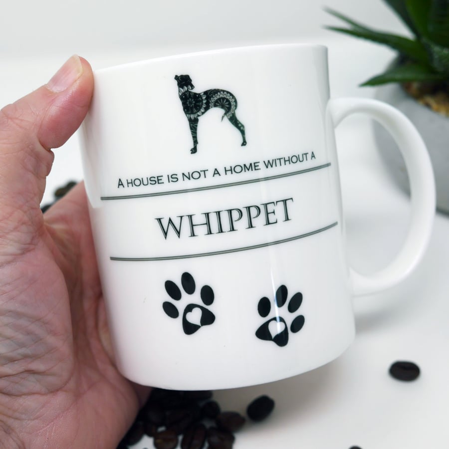Whippet Mug, Bone China Mug, Whippet, Whippet Gift, Whippet Mug, Sighthound, Dog