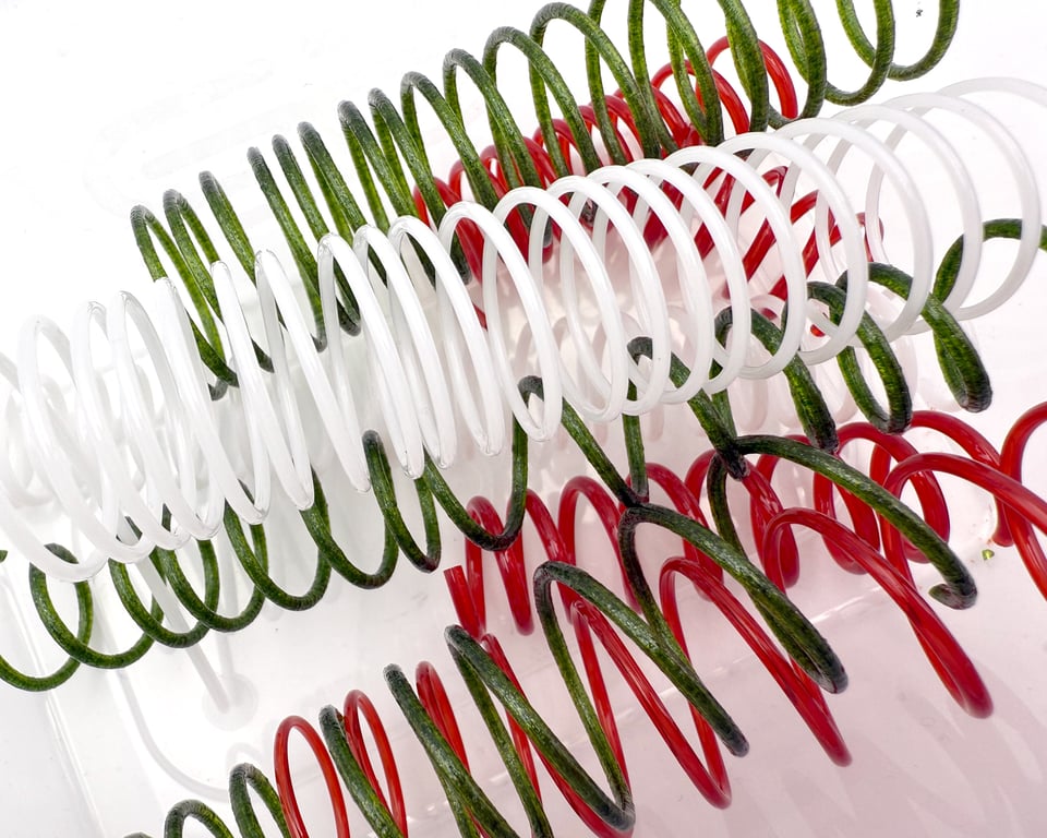 50g Christmas mix vitrigraph coils, springs, spirals, Bullseye Glass 90coe