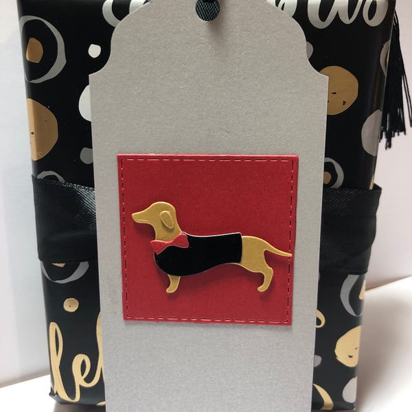 Handmade Dachshund Bookmark, Dog Lover Gift with Black Tassel