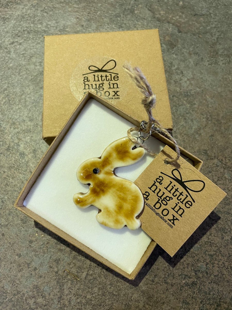 A little hug in a box rabbit key ring gift