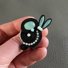 Black Soutache Ring with Mint Swarovski Crystal – Handmade Cute Statement Jewell