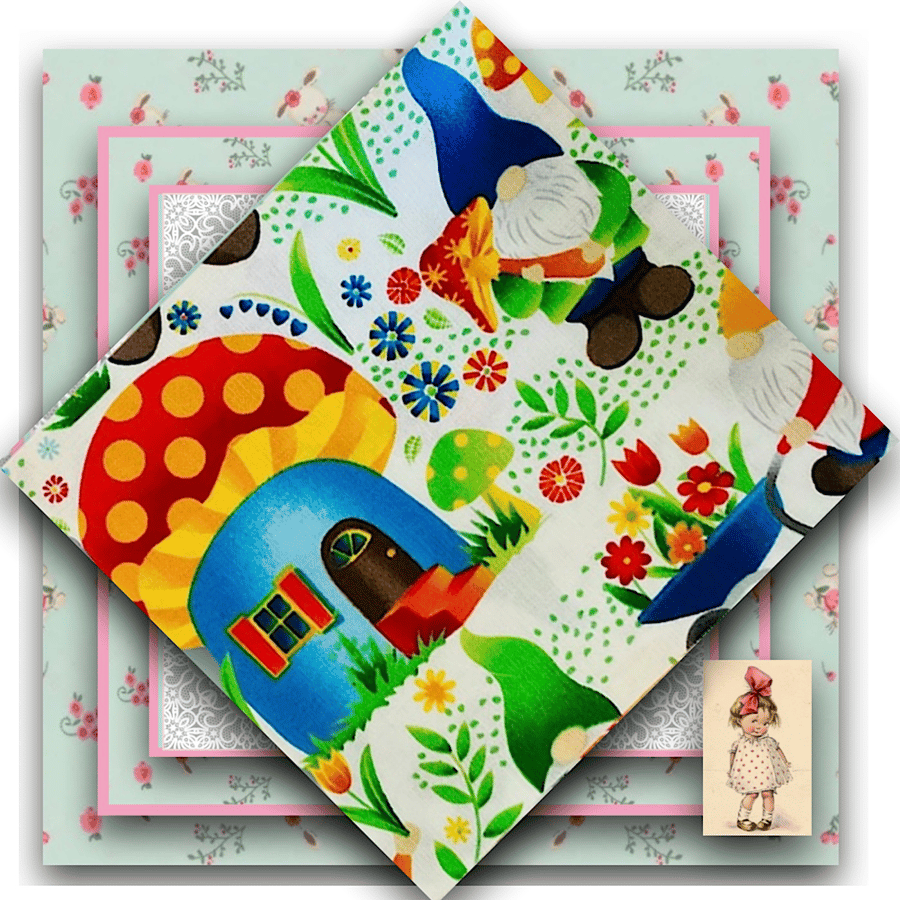 Garden Gnomes Fat Quarter