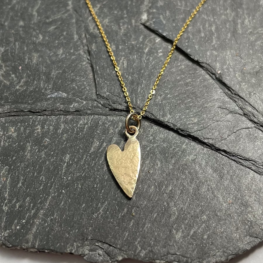 gold heart pendant and chain 9ct gold necklace