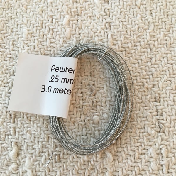 Pewter Tin Silver Thread wire .25 mm x 3 meter length