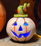 Ceramic pumpkin light up decoration carved face Jack o lantern no8