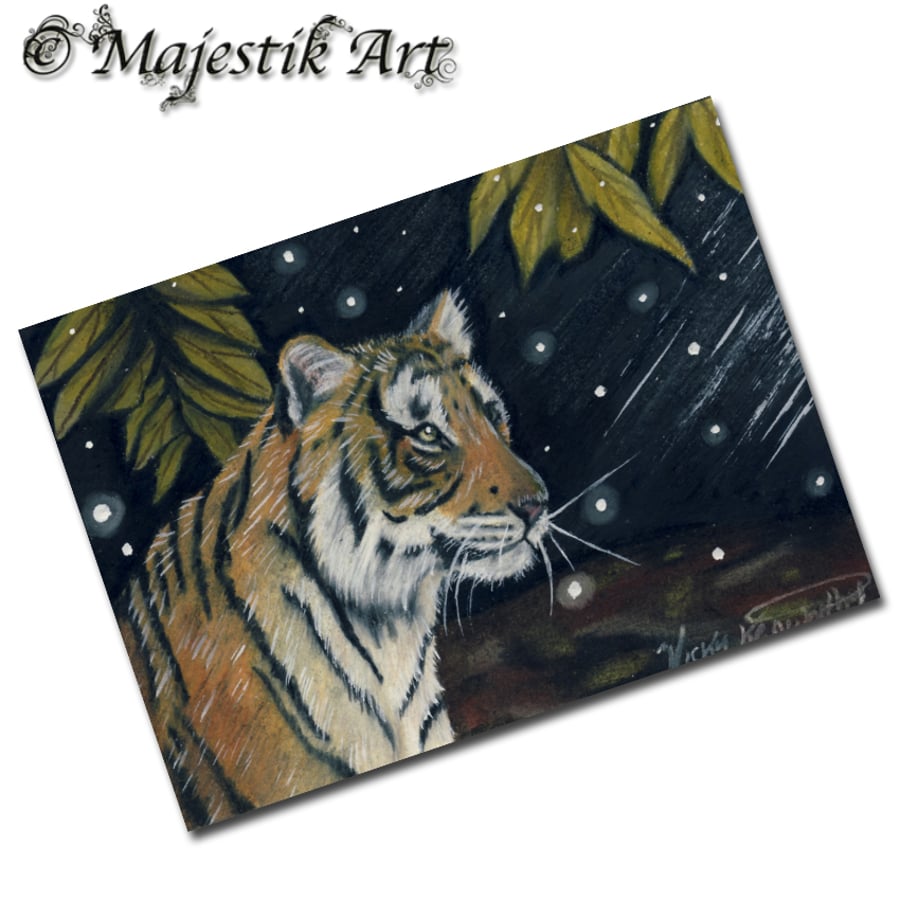 Archival ACEO Tiger 'Day break' By V Kenworthy