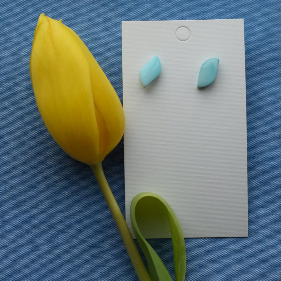 Organic Leaf Stud Earrings