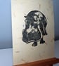 Hippo Open Edition Hand-Pulled Linocut Print Cream - Image 3