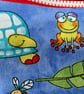 Small funky zipped pouch with cartoon frogs, tortoise, bees and toadstools - Image 3