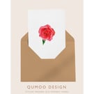 Red rose flowers Greetings Card Wedding (QM 340)