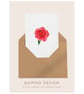 Red rose flowers Greetings Card Wedding (QM 340)
