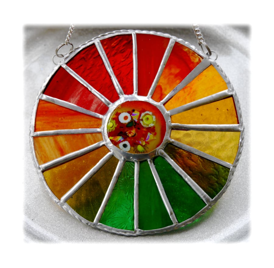 Autumn Equinox Suncatcher Stained Glass Handmade 008