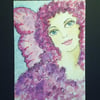 Pink fairy fantasy aceo watercolour by Gweddusart