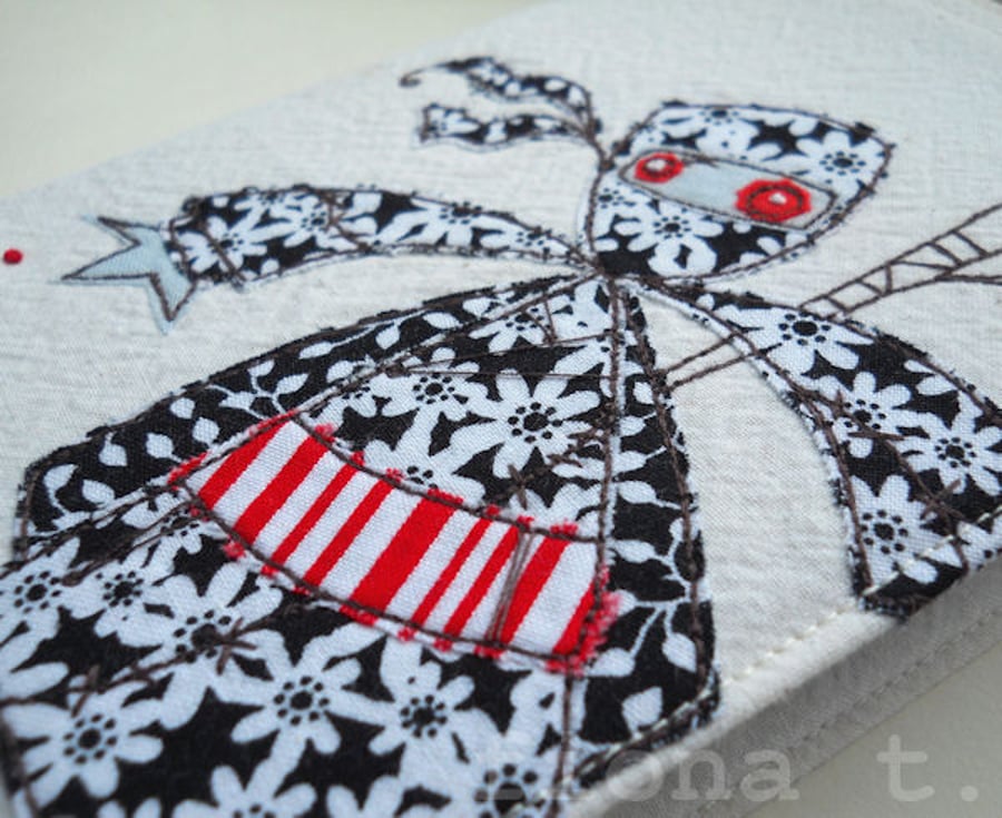 embroidered zombie ninja sketchbook