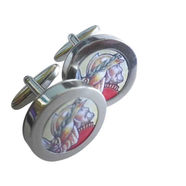 Lord James Keeper of the Arrows cuff links, vivid medieval image, great present.
