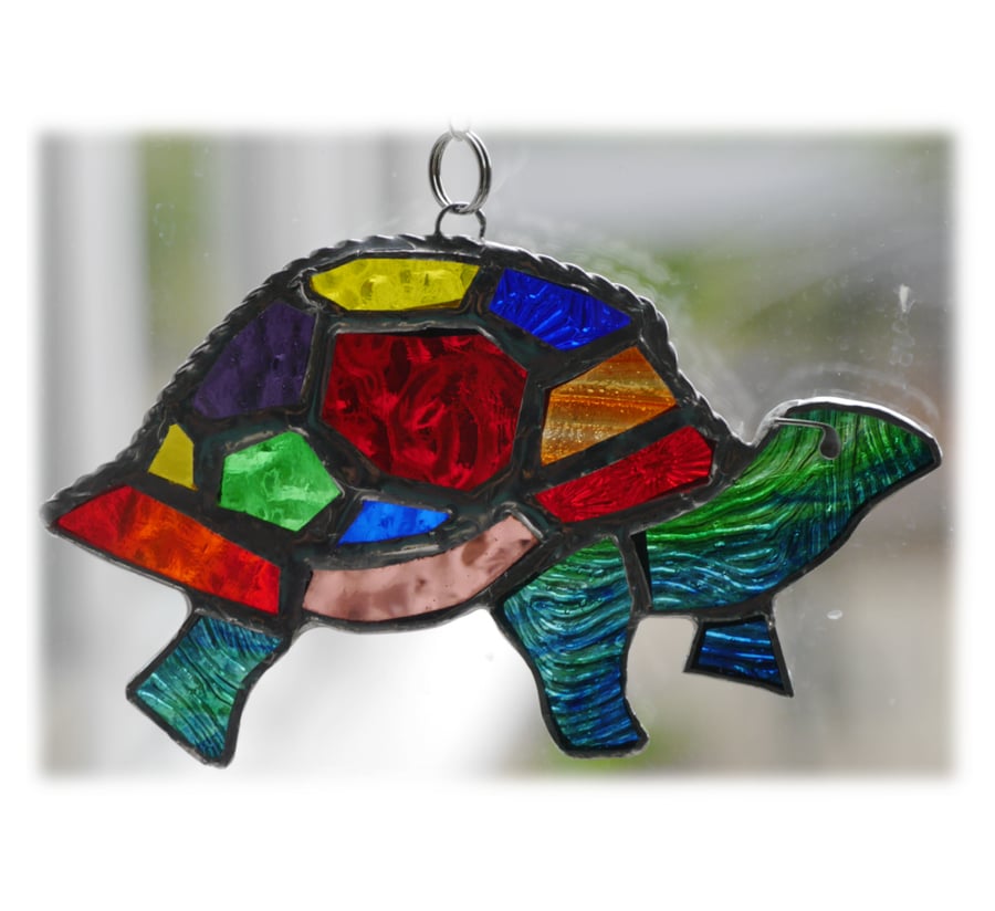 Tortoise Suncatcher Stained Glass Handmade Rainbow  018 Turtle 
