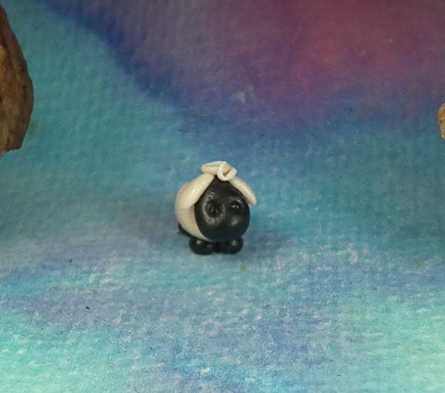 Sale Tiniest Micro Lamb Sheep 'Shem' OOAK Sculpt by Ann Galvin Gnome Village