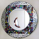 Round mosaic mirror