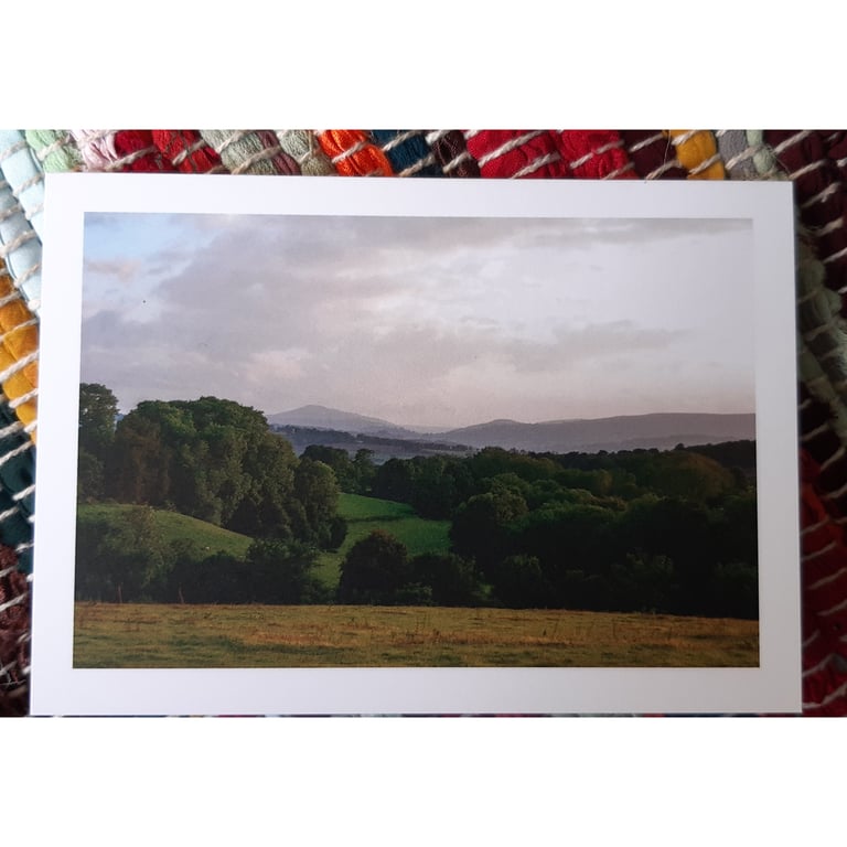 Golden Hour in the Welsh Marches -A6 Greetings Card Mountain Landscape Photo