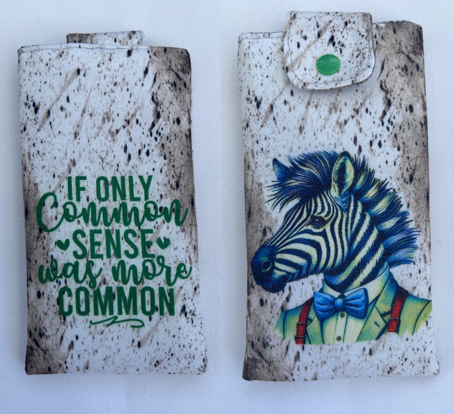 Phone or Glasses Case - Bow tie Zebra