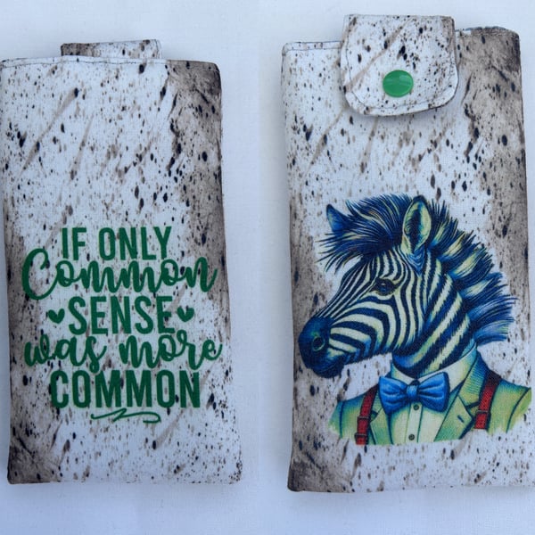 Phone or Glasses Case - Bow tie Zebra