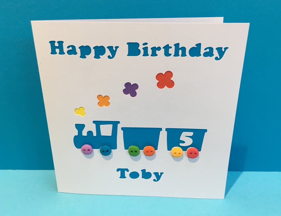 Personalised Train Birthday Card